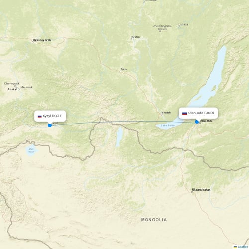 KrasAvia flights between Ulan-Ude and Kyzyl