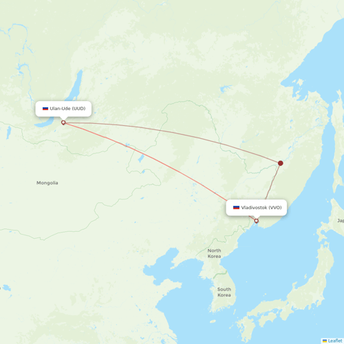 Aurora flights between Ulan-Ude and Vladivostok