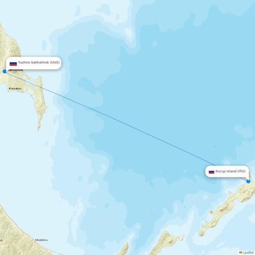 Aurora flights between Yuzhno-Sakhalinsk and Iturup Island