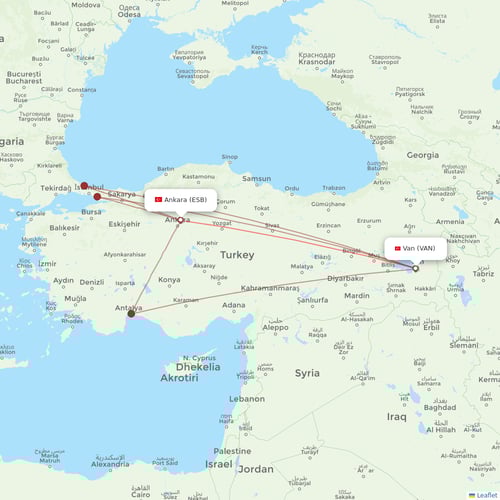 FlyViking flights between Van and Ankara