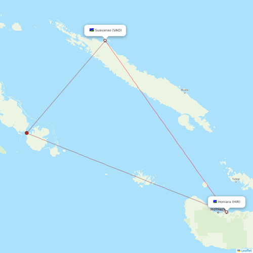 Solomon Airlines flights between Suavanao and Honiara