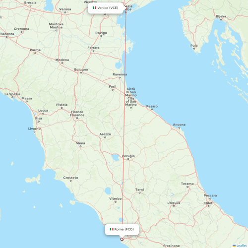 ITA Airways flights between Venice and Rome