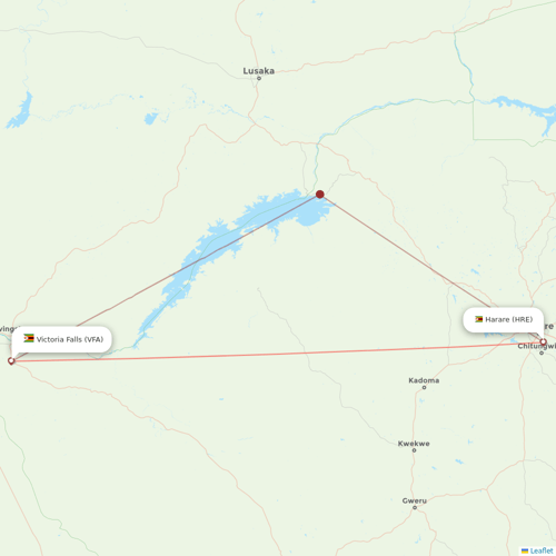 Fastjet flights between Victoria Falls and Harare