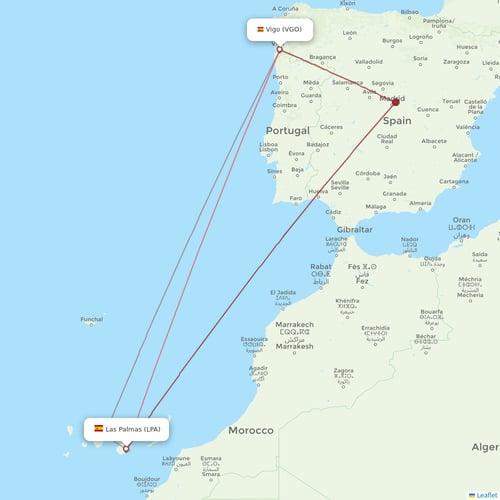 Binter Canarias flights between Vigo and Las Palmas