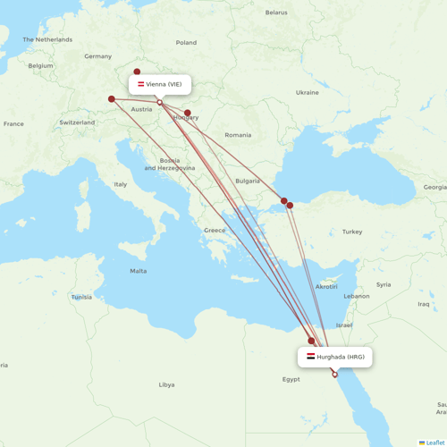 Air Cairo flights between Vienna and Hurghada