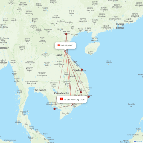 VietJet Air flights between Vinh City and Ho Chi Minh City