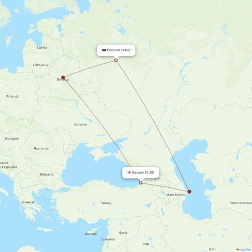Georgian Airways flights between Moscow and Batumi