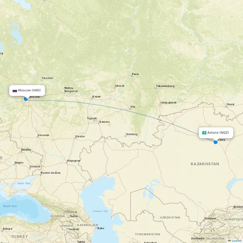 SCAT Airlines flights between Moscow and Astana