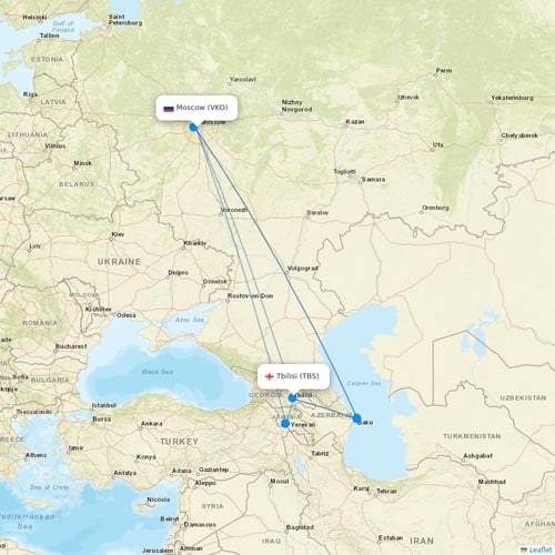 Azimuth Airlines flights between Moscow and Tbilisi