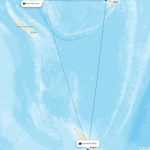 Solomon Airlines flights between Port Vila and Auckland