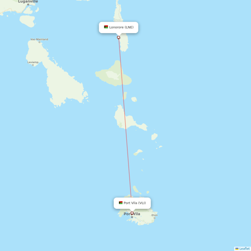 Air Vanuatu flights between Port Vila and Lonorore