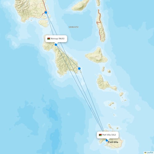 Air Vanuatu flights between Port Vila and Norsup
