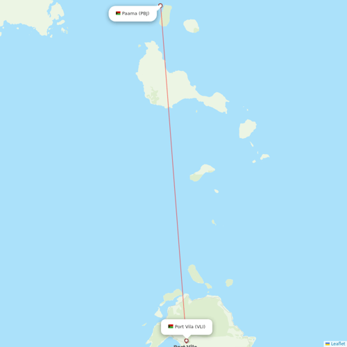 Air Vanuatu flights between Port Vila and Paama