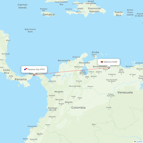 Turpial Airlines flights between Valencia and Panama City