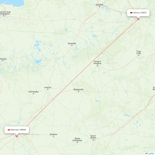 LOT - Polish Airlines flights between Vilnius and Warsaw