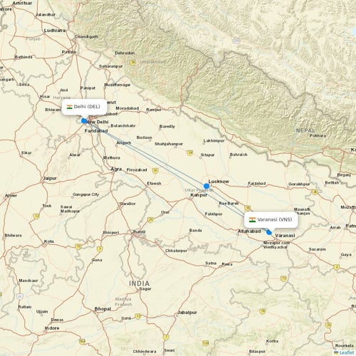 SpiceJet flights between Varanasi and Delhi