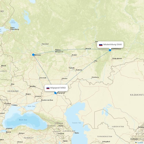 NordStar Airlines flights between Volgograd and Yekaterinburg