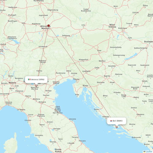 Bukovyna Airlines flights between Verona and Bol