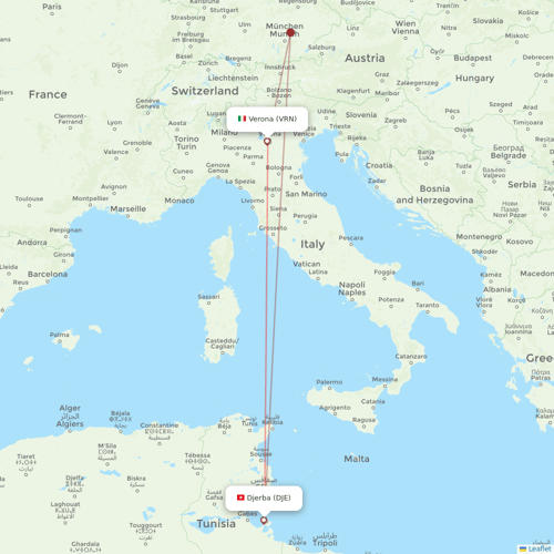 Neos flights between Verona and Djerba