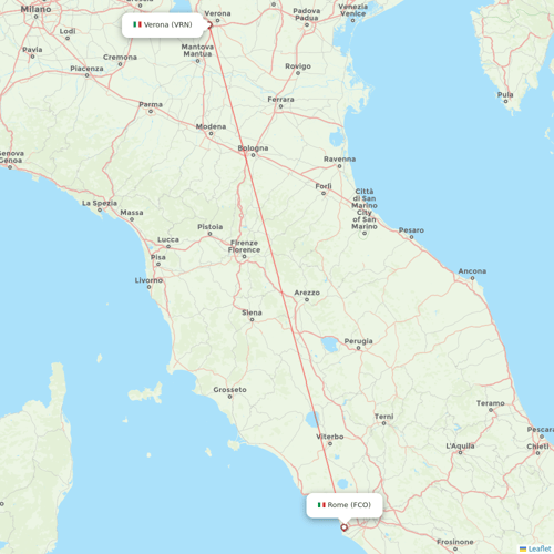 Neos flights between Verona and Rome