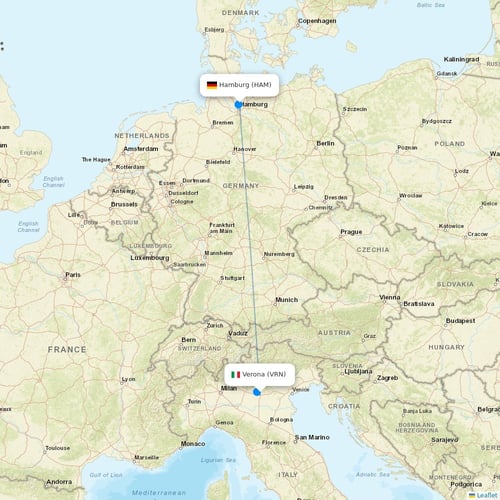 TAB flights between Verona and Hamburg