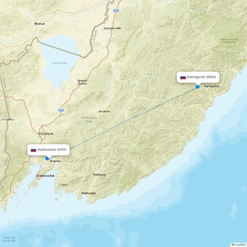Aurora flights between Vladivostok and Dalnegorsk