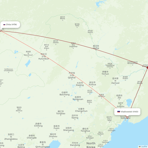 Aurora flights between Vladivostok and Chita