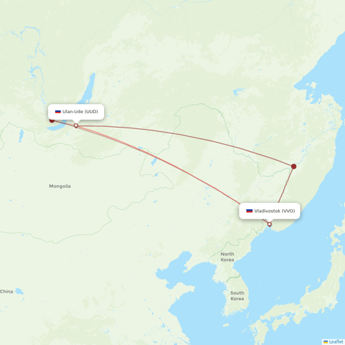 Aurora flights between Vladivostok and Ulan-Ude