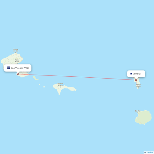 Binter Cabo Verde flights between Sao Vicente and Sal