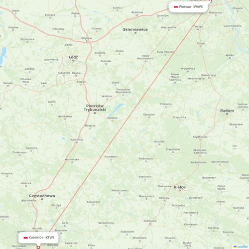 LOT - Polish Airlines flights between Warsaw and Katowice