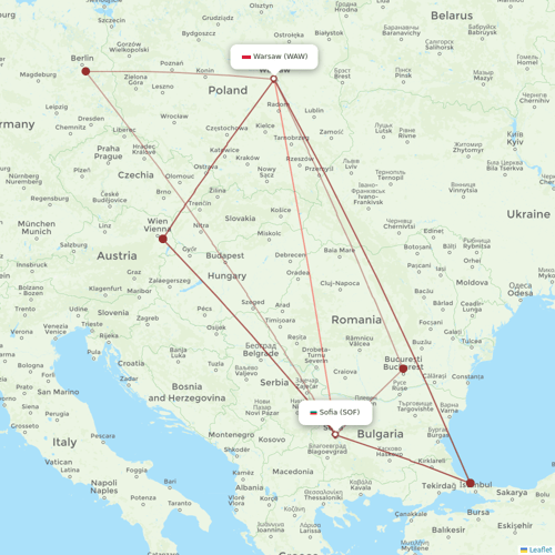 LOT - Polish Airlines flights between Warsaw and Sofia