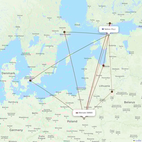 LOT - Polish Airlines flights between Warsaw and Tallinn