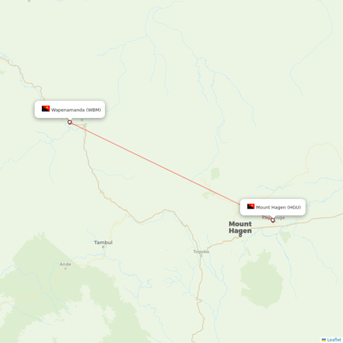 PNG Air flights between Wapenamanda and Mount Hagen