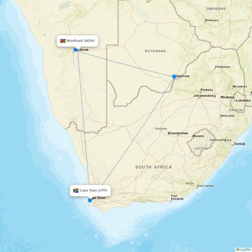 Airlink (South Africa) flights between Windhoek and Cape Town