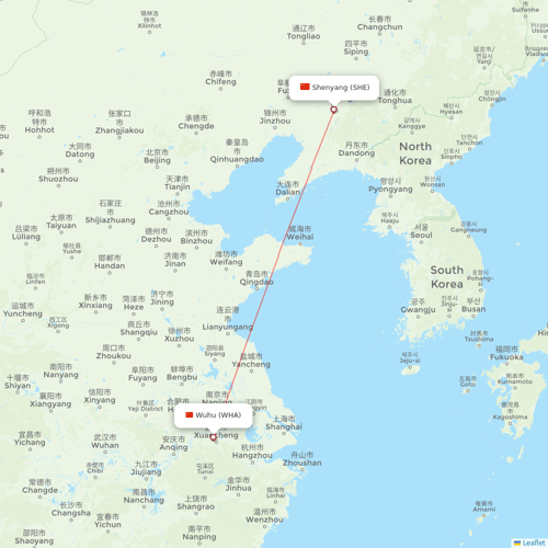 Ruili Airlines flights between Wuhu and Shenyang