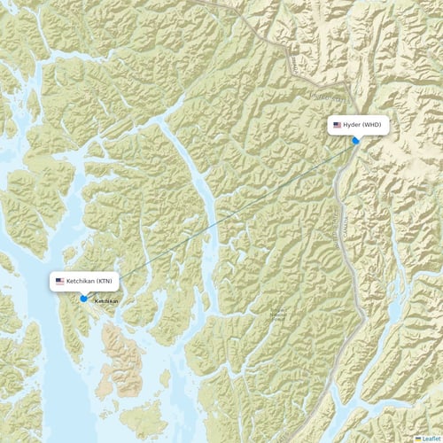 Safe Air Company flights between Hyder and Ketchikan