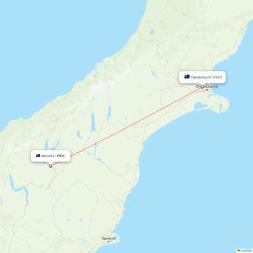 Sounds Air flights between Wanaka and Christchurch