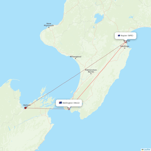 Air New Zealand flights between Wellington and Napier