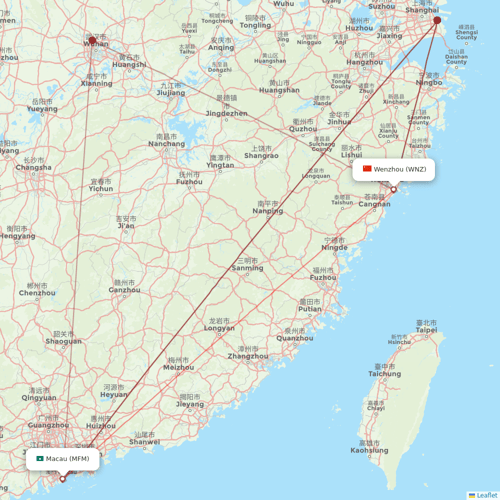 Air Macau flights between Wenzhou and Macau