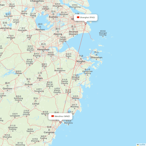 Shanghai Airlines flights between Wenzhou and Shanghai