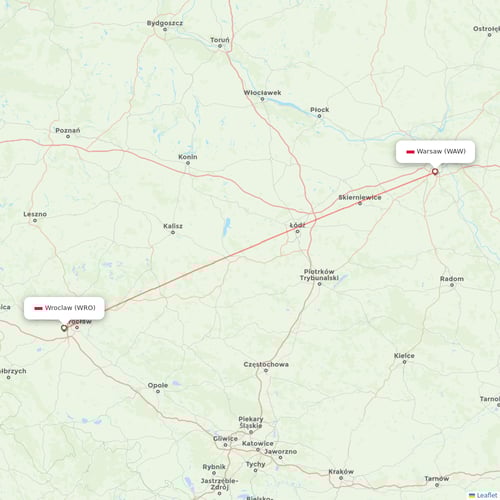 LOT - Polish Airlines flights between Wroclaw and Warsaw