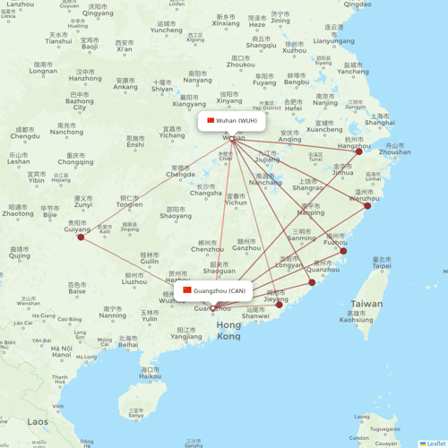 9 Air Co flights between Wuhan and Guangzhou