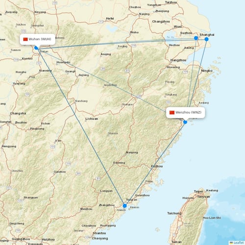 Loong Air flights between Wuhan and Wenzhou