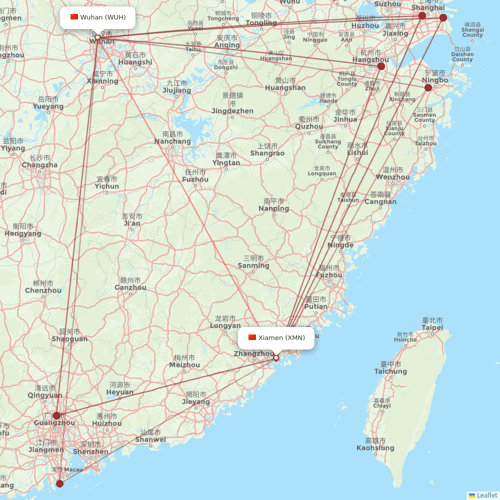Xiamen Airlines flights between Wuhan and Xiamen