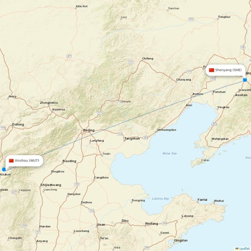 Ruili Airlines flights between Xinzhou and Shenyang