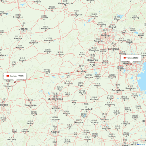 Gestair flights between Xinzhou and Tianjin