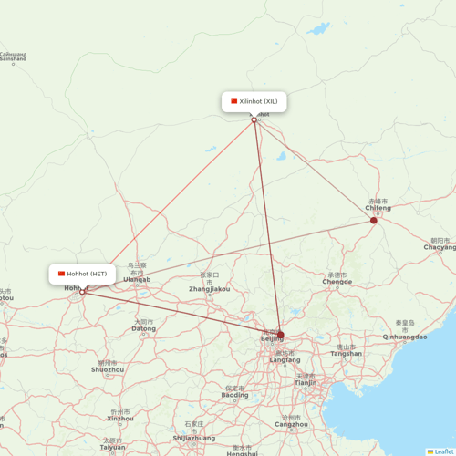 Tianjin Airlines flights between Xilinhot and Hohhot
