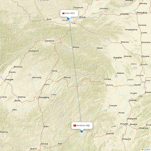 Air Changan flights between Xian and Huaihua