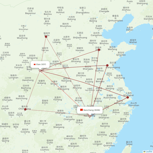 Okay Airways flights between Xian and Nanchang