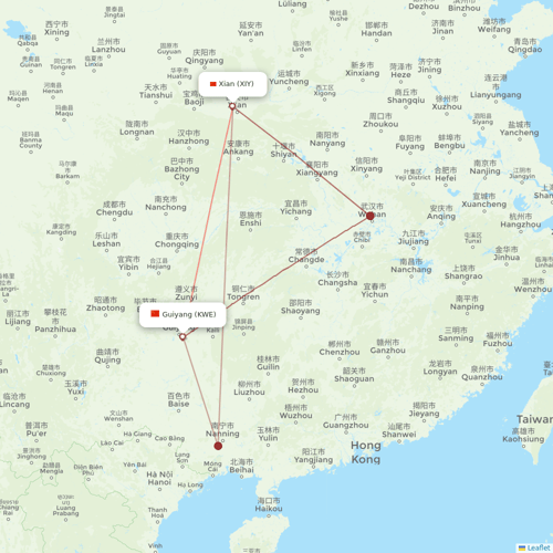 Air Changan flights between Xian and Guiyang
